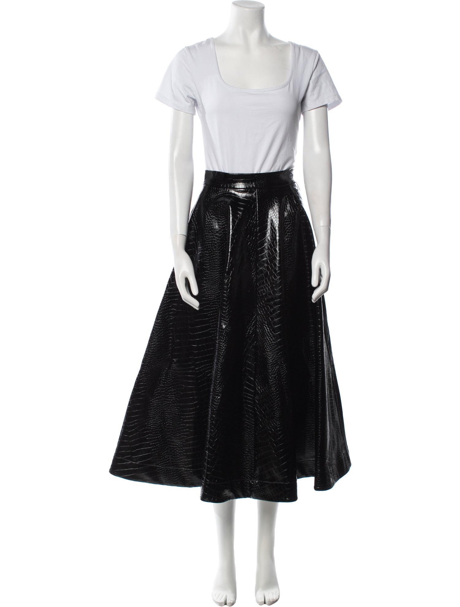 Karl Lagerfeld Embossed Leather Skirt Set